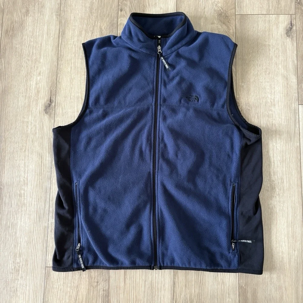 THE NORTH FACE Full Zip Blue Fleece Vest Mens XXL